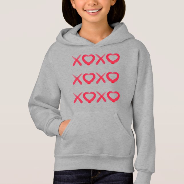 Fun red distressed XOXO love kisses (Front)