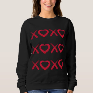 Fun red distressed XOXO love kisses Sweatshirt
