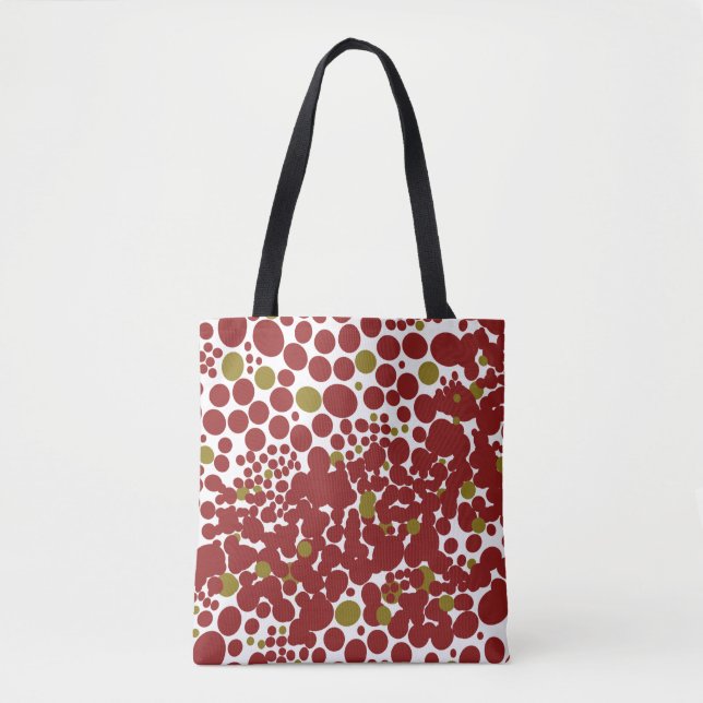 Fun Red Dots Splotchy Abstract Style Tote Bag (Front)