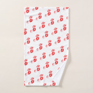 FUN! Red Lipstick Prints Hand Towel