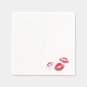 FUN! Red Lipstick Prints Napkin