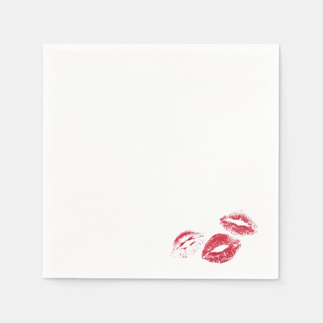 FUN! Red Lipstick Prints Napkin (Front)