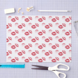 FUN! Red Lipstick Prints Tissue Paper
