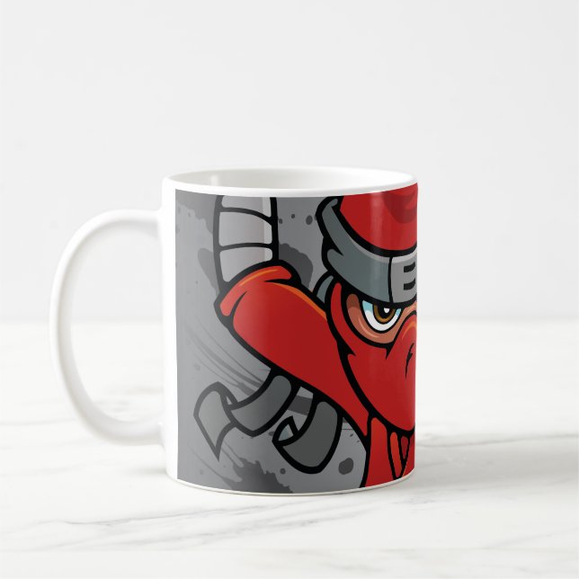 Fun Red Ninja Design Coffee Mug (Left)