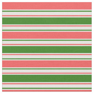 Fun Red, White, Green Christmas-Inspired Pattern Fabric