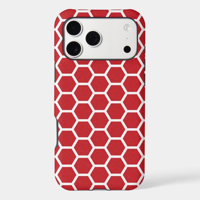 Fun red white hexagon pattern  (Back)