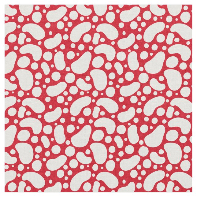 Fun red with white spots fabric (Close Up)