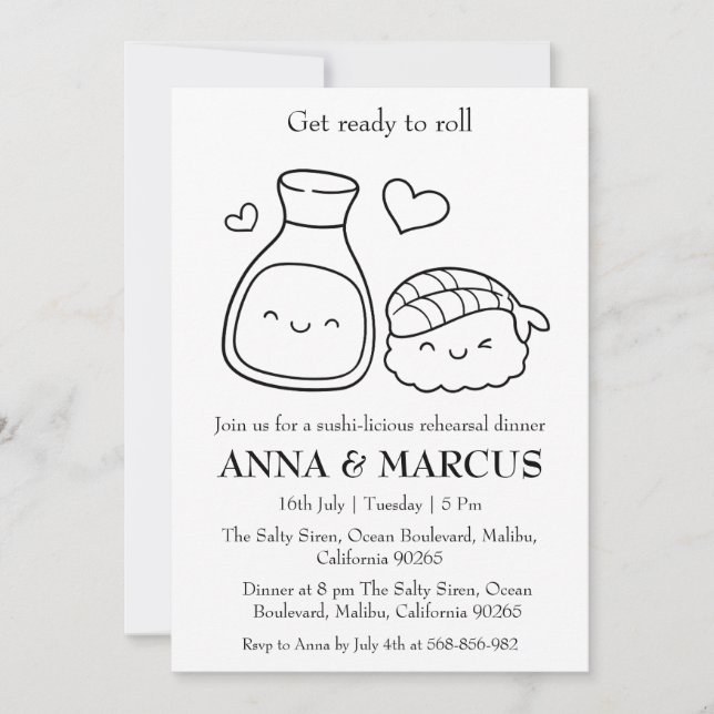 fun rehearsal dinner invitations (Front)