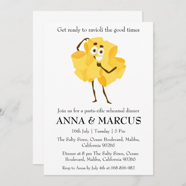 fun rehearsal dinner invitations (Front/Back)