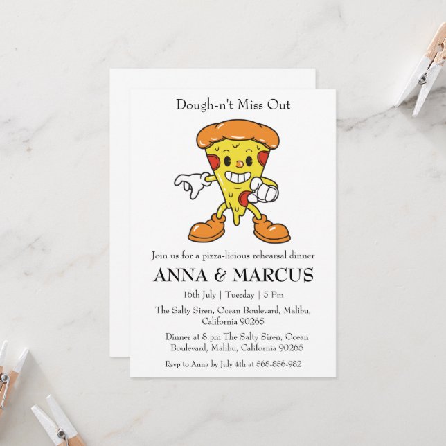 fun rehearsal dinner invitations (Front/Back In Situ)