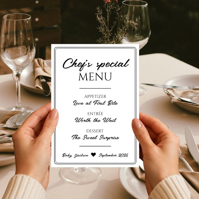 Fun Restaurant Menu Pregnancy Announcement (Fun Restaurant Menu Pregnancy Announcement)