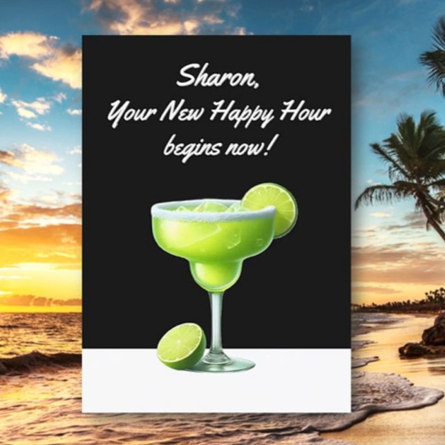 Fun Retiree Happy Hour Personalised Greeting Card (Creator Uploaded)