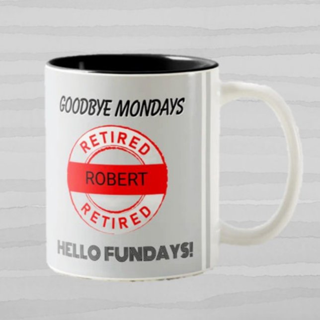 Fun Retiree Retirement Party  Two-Tone Coffee Mug (Creator Uploaded)