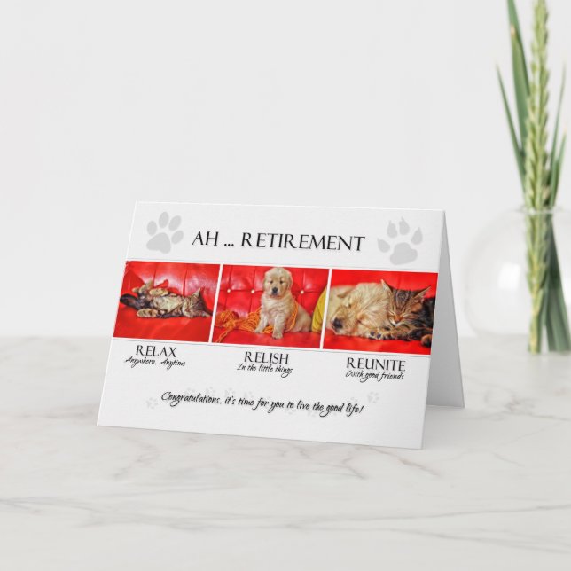 Fun Retirement Congratulations for the Pet Lover Card (Front)