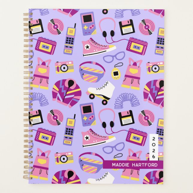 Fun retro 90s nostalgia – drawings Y2K revival Planner (Front)