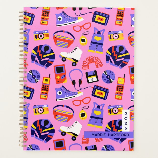 Fun retro 90s nostalgia – drawings Y2K revival Planner (Front)