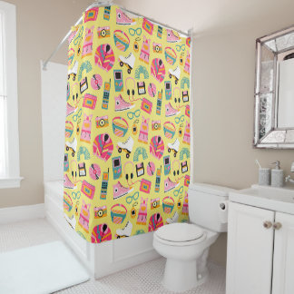 Fun retro 90s nostalgia – Y2K tech and clothing Shower Curtain