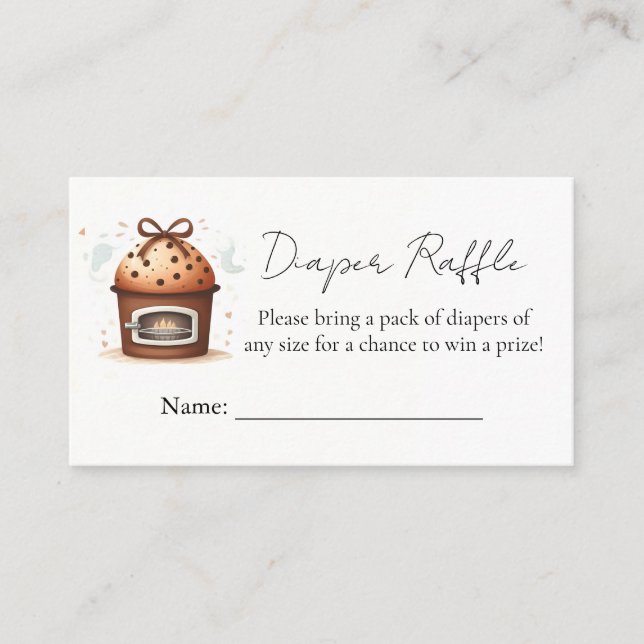 Fun Retro Boho Cake Bun In The Oven Baby Shower Enclosure Card (Front)
