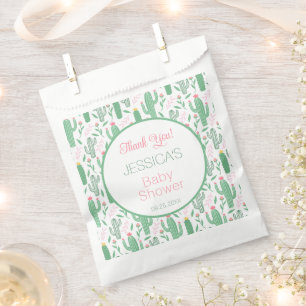 Fun Retro Cactus Succulent Floral Baby Shower Favour Bag
