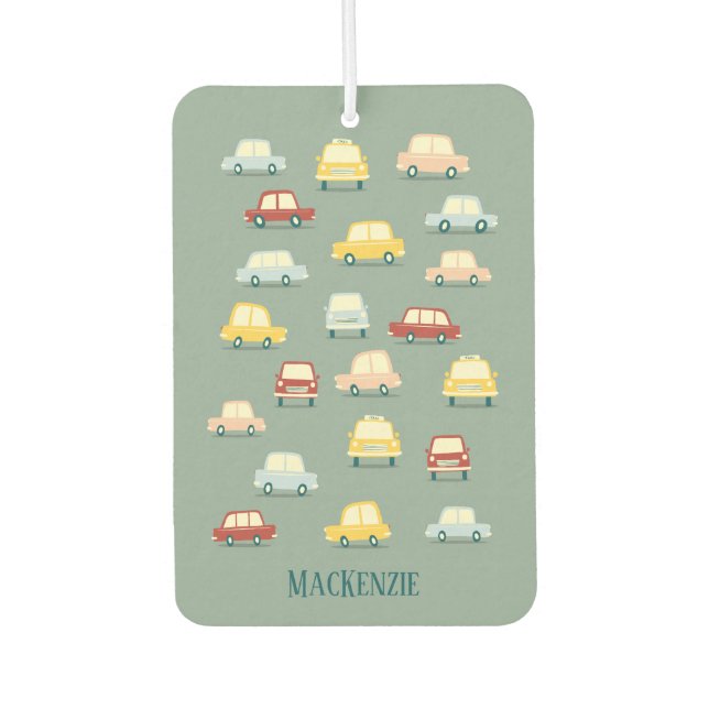 Fun Retro Car Personalised Air Freshener (Front)