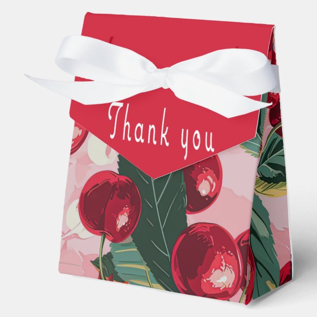 Fun Retro 'Cherry Pop' Pink  Favour Box (Front)