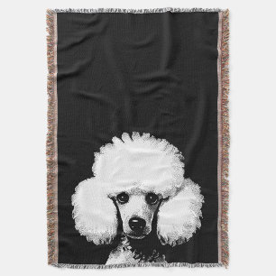 Fun Retro Chic Pop Art Poodle Throw Blanket