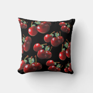 Fun Retro chic red Cherries  Cushion