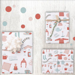 Fun Retro Christmas Wrapping Paper Sheet