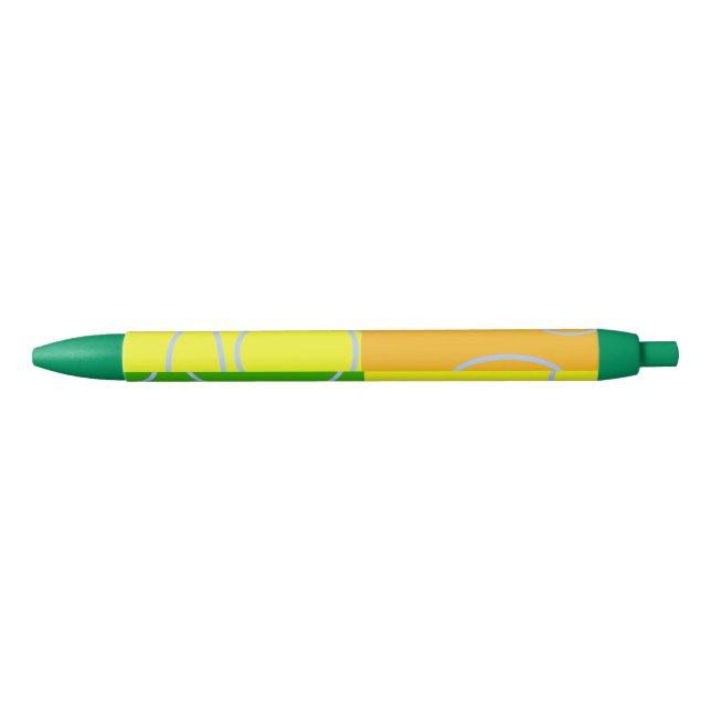 Fun Retro Circles Loops Yellow Green Orange Pen (Front)