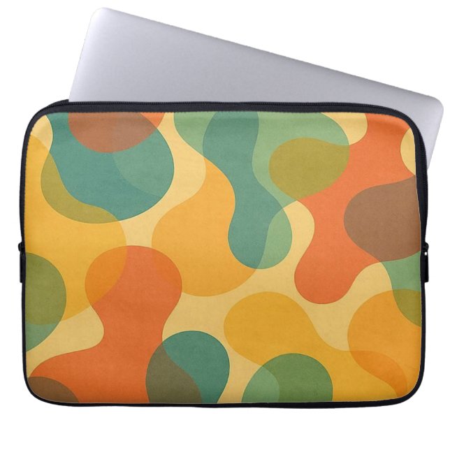 Fun Retro Classic Amorphous Shapes Art Pattern Laptop Sleeve (Front)
