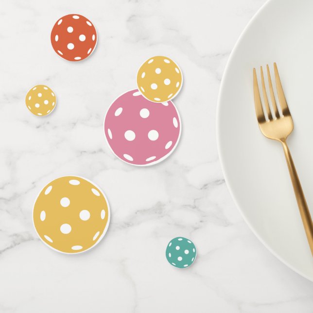 Fun Retro Colours Pickleball Birthday Party Confetti (Group)