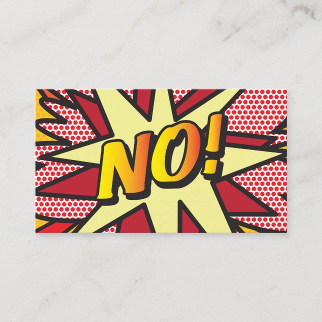 Fun Retro Comic Book NO Business Card (Front)