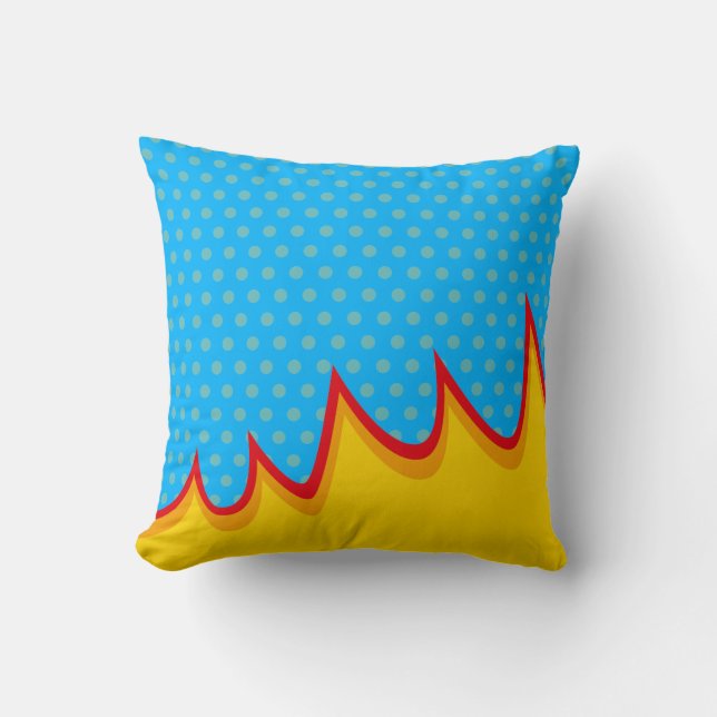 Fun Retro Comic Book Pop Art Explosion Cushion (Front)