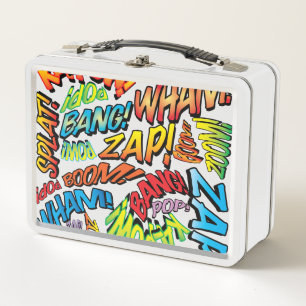 Fun Retro Comic Book Pop Art Sounds Metal Lunch Box