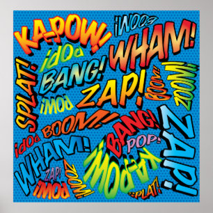 Fun Retro Comic Book Pop Art Sounds Poster