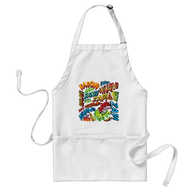 Fun Retro Comic Book Pop Art Sounds Standard Apron (Front)