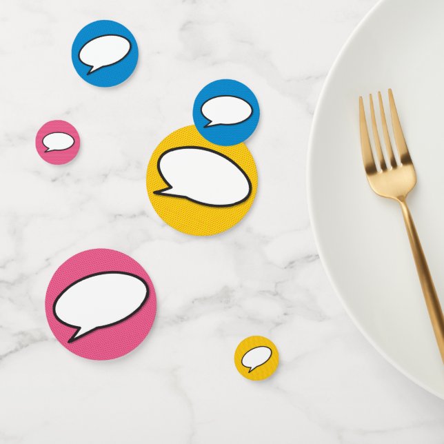 Fun Retro Comic Book Speech Bubble Confetti (Group)