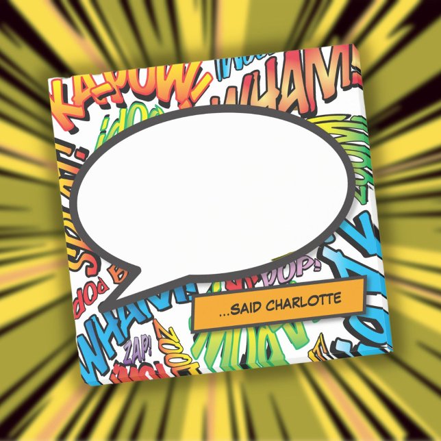 Fun Retro Comic Book Speech Bubble Post-it Notes (Fun Retro Comic Book Speech Bubble Post-it Notes)