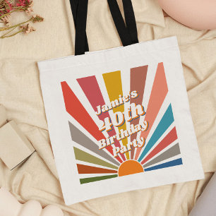 Fun Retro Custom 40th Birthday Vintage Photo Tote Bag