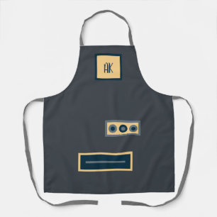 Fun Retro Dark Grey Personalised Apron