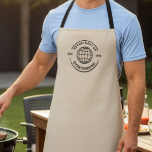 Fun Retro Department of Overthinking Office Humour Apron