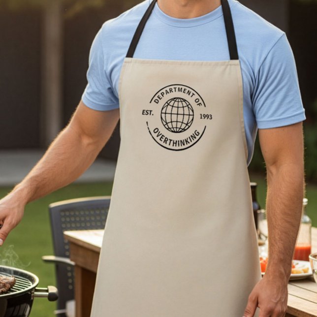 Fun Retro Department of Overthinking Office Humour Apron (Creator Uploaded)
