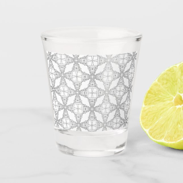 Fun retro design shot glass (Front)