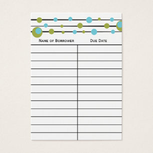 Fun Retro Dot Book Insert Card.