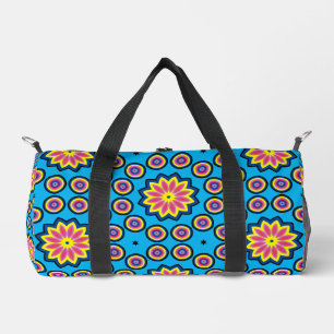 Fun Retro Flower Power Duffle Bag