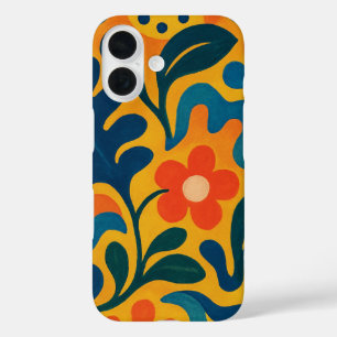 Fun Retro Garden Collage Pattern Motif iPhone 16 Case