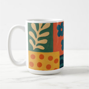 Fun Retro Garden Collage Pattern Motif Coffee Mug
