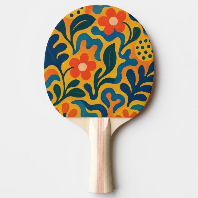 Fun Retro Garden Collage Pattern Motif Ping Pong Paddle (Front)
