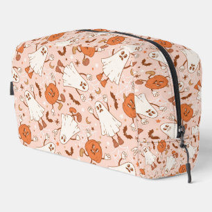Fun Retro Ghost & Jack-O-Lantern Pattern Dopp Kit
