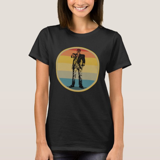 Fun Retro Halloween Frankenstein Vintage T-Shirt (Front)